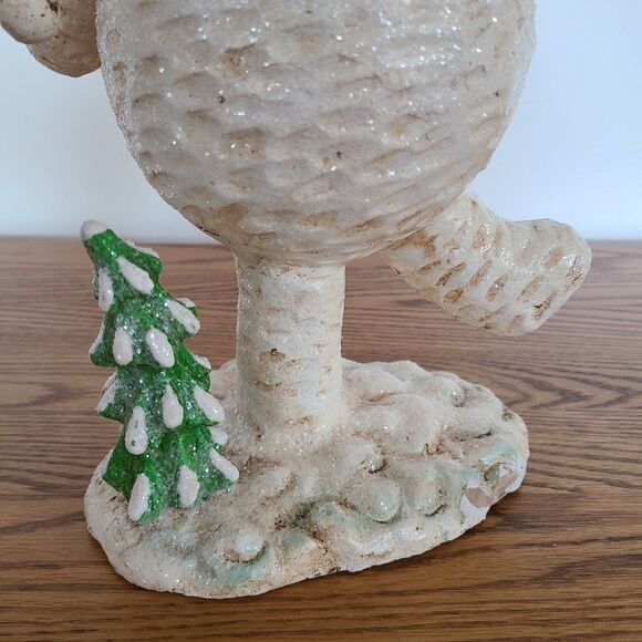 Dancing Snowman With Snowball Garland Shelf Sitter Winter Figurine Corncob Pipe - Picture 13 of 15